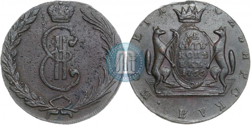 Picture 10 kopecks 1766 year  