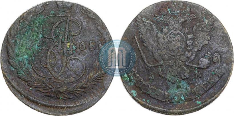 Фото 5 копеек 1768 года ЕМ 