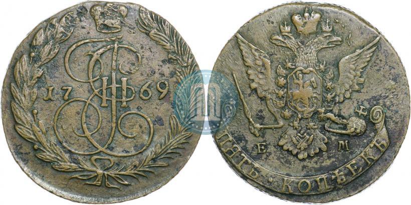 Picture 5 kopecks 1769 year ЕМ 