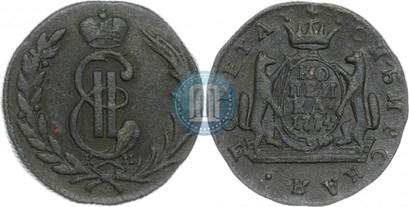 Picture 1 kopeck 1774 year КМ 