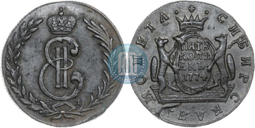 Picture 5 kopecks 1774 year КМ 