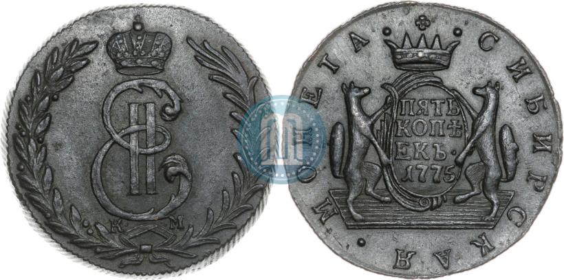 Фото 5 копеек 1775 года КМ 