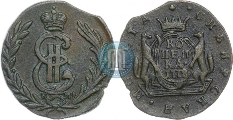 Picture 1 kopeck 1778 year КМ 