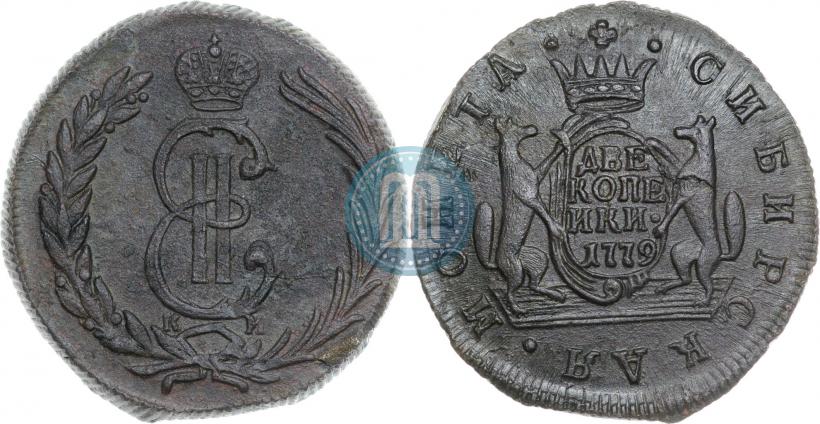 Фото 2 копейки 1779 года КМ 