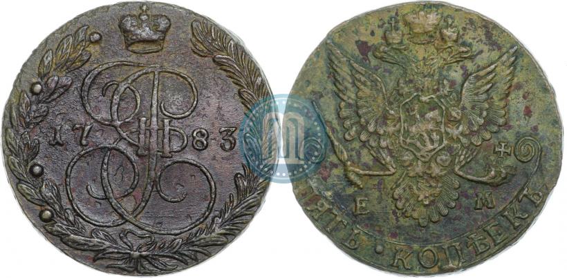 Фото 5 копеек 1783 года ЕМ 