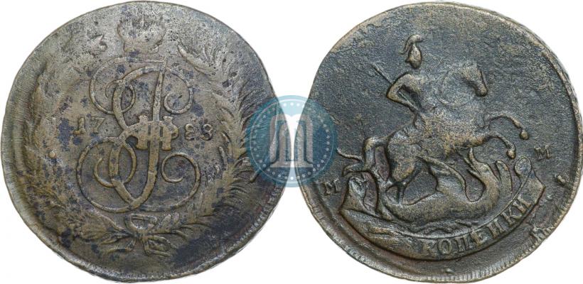 Фото 2 копейки 1788 года ММ 