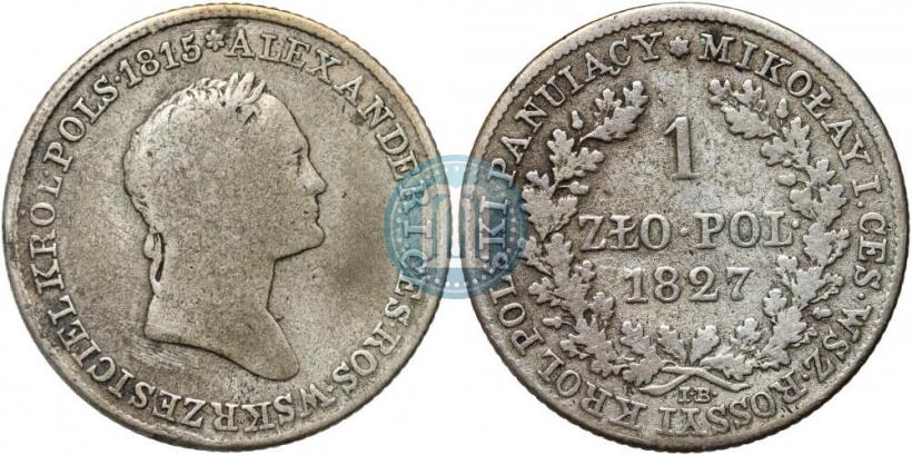 Picture 1 złoty 1827 year IB 