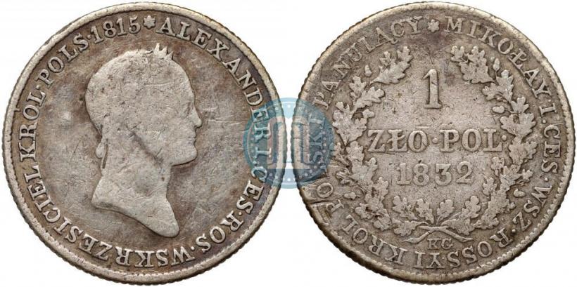 Picture 1 złoty 1832 year KG 