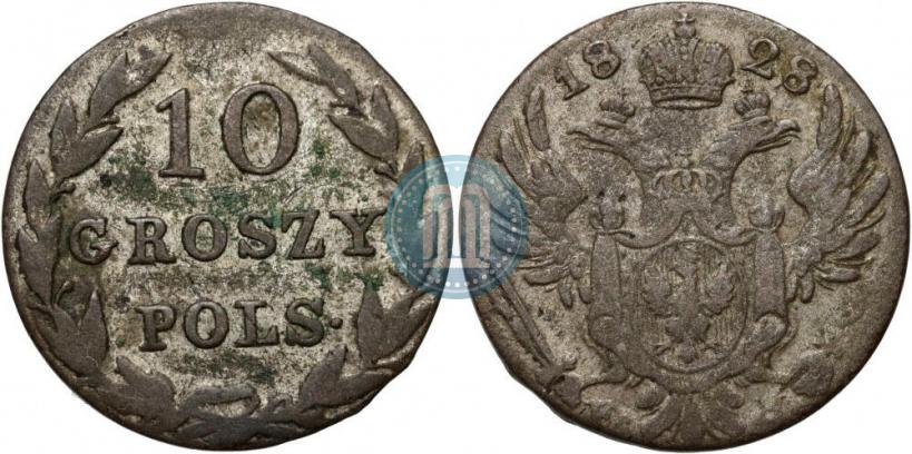 Фото 10 грошей 1828 года FH 