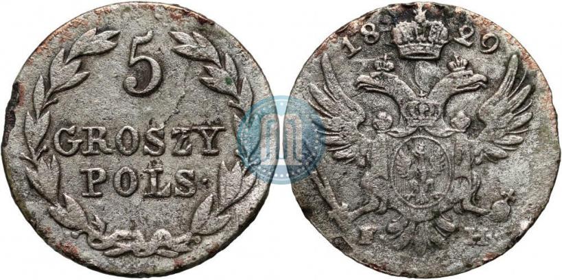 Фото 5 грошей 1829 года FH 