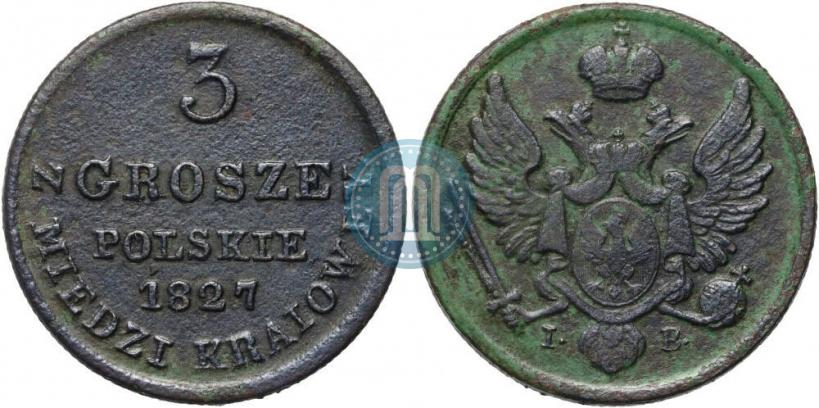 Picture 3 grosze 1827 year IB 