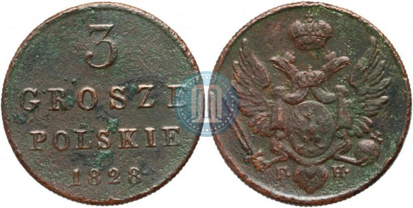 Фото 3 гроша 1828 года FH 