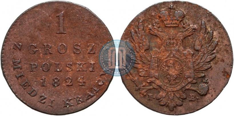Фото 1 грош 1824 года IB "Z MIEDZI KRAIOWEY"