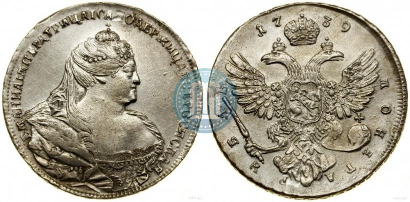 Фото 1 рубль 1739 года  "Московский тип"