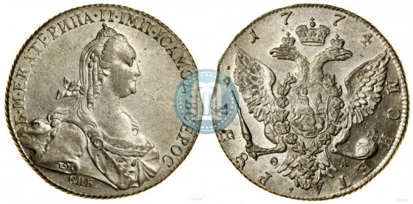 Picture 1 rouble 1774 year СПБ-ФЛ 