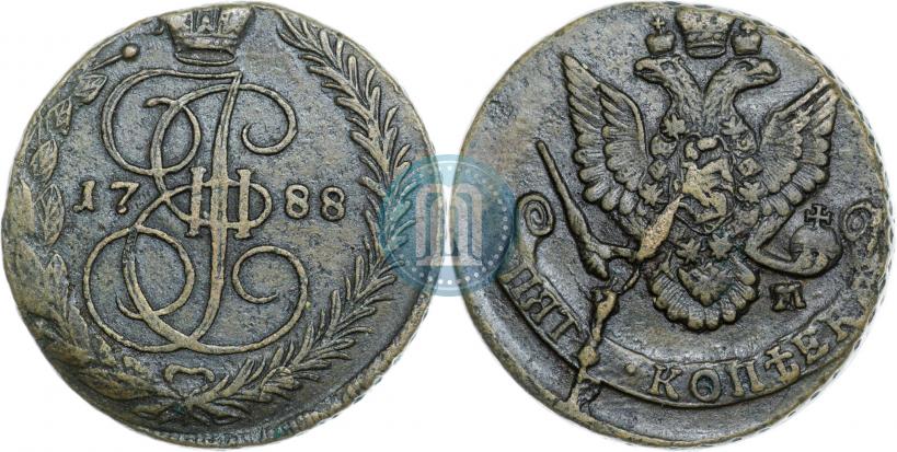 Picture 5 kopecks 1788 year ЕМ 