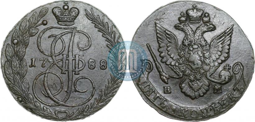 Фото 5 копеек 1788 года ЕМ 