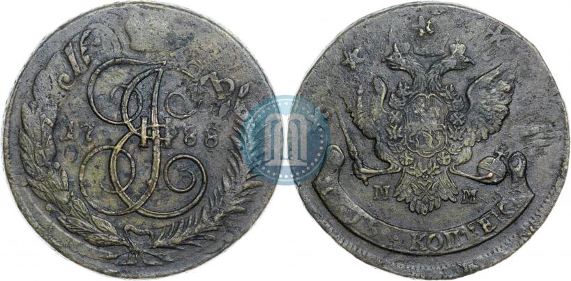 Фото 5 копеек 1788 года ММ 
