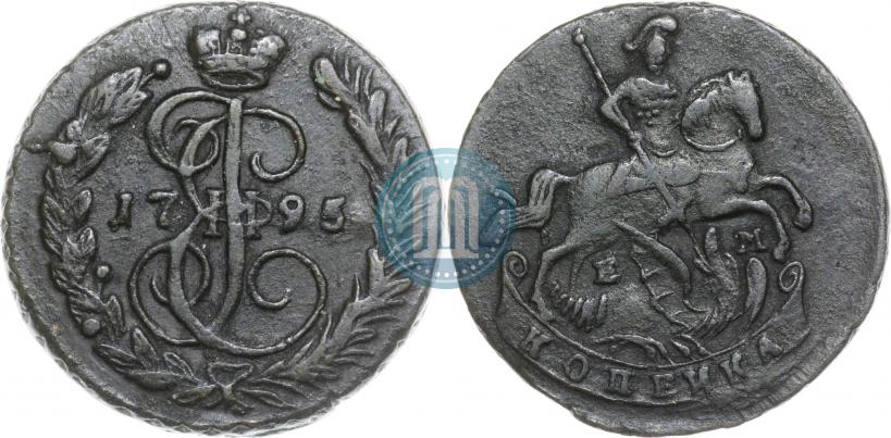 Picture 1 kopeck 1795 year ЕМ 