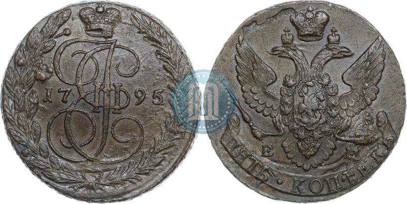 Фото 5 копеек 1795 года АМ 