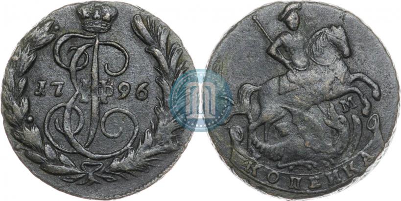 Picture 1 kopeck 1796 year ЕМ 