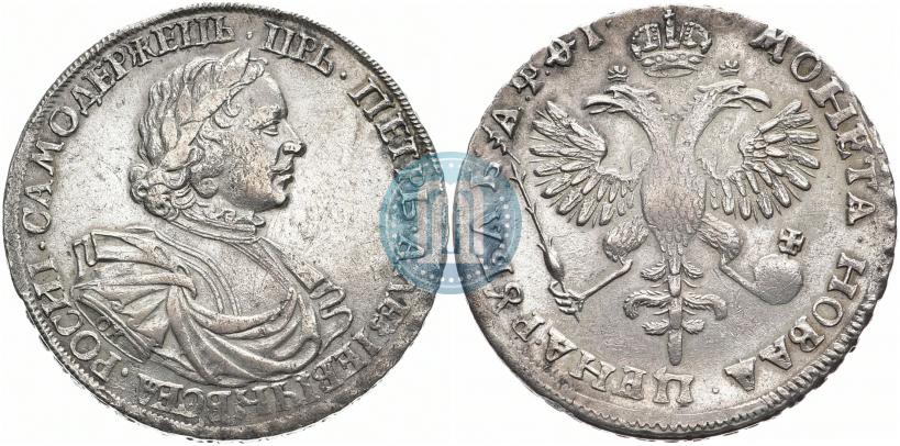 Фото 1 рубль 1719 года OK "Портрет в латах"