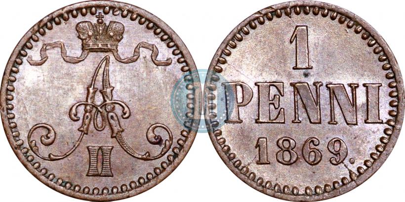 Picture 1 penni 1869 year  