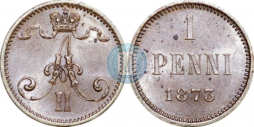 Фото 1 пенни 1873 года  