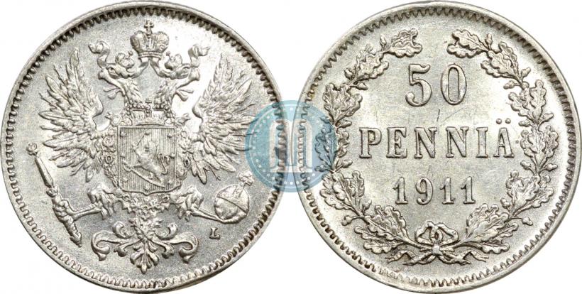 Фото 50 пенни 1911 года L 