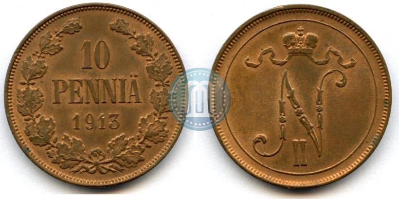 Фото 10 пенни 1913 года  