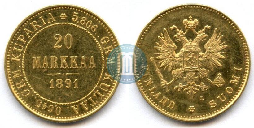 Picture 20 markkaa 1891 year L 
