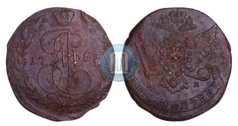 Picture 5 kopecks 1765 year ЕМ 