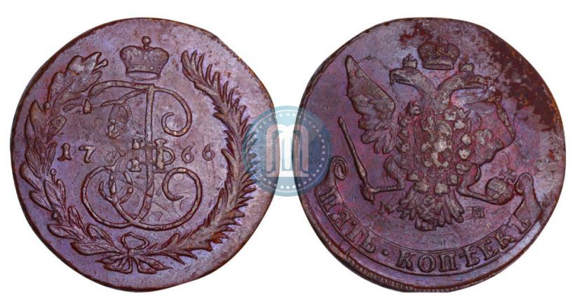Picture 5 kopecks 1766 year ММ 