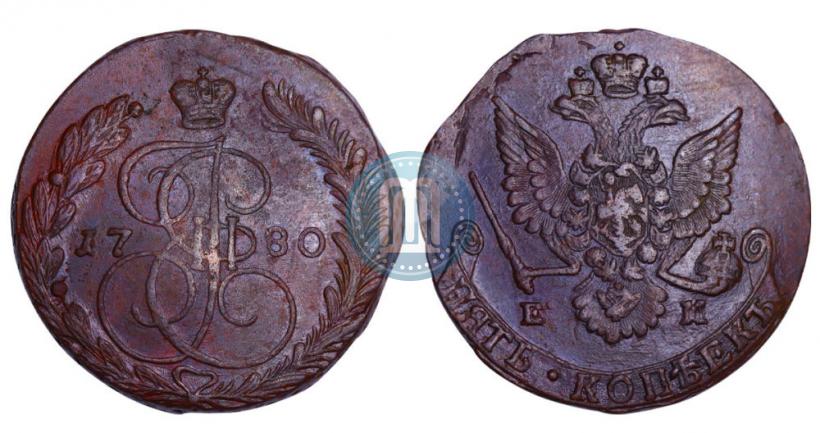 Фото 5 копеек 1780 года ЕМ 