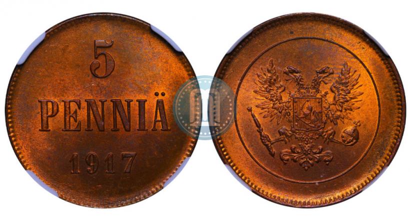 Picture 5 pennia 1917 year  