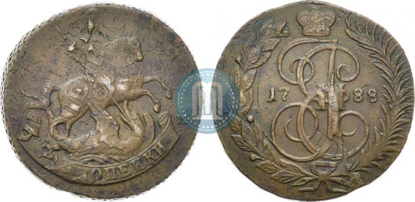 Фото 2 копейки 1788 года ММ 