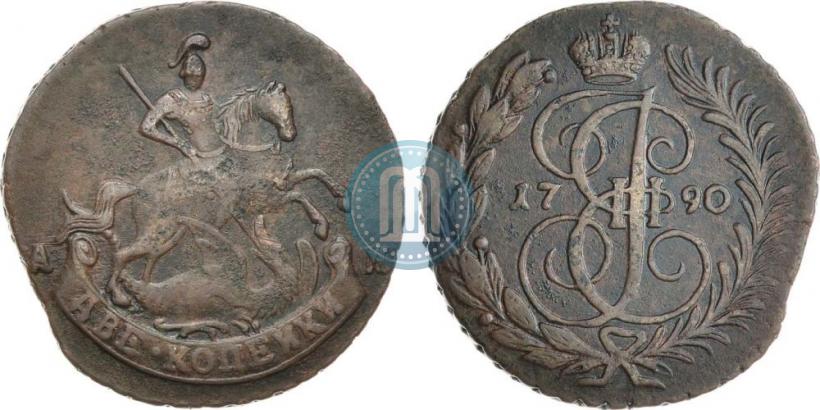 Picture 2 kopecks 1790 year АМ 