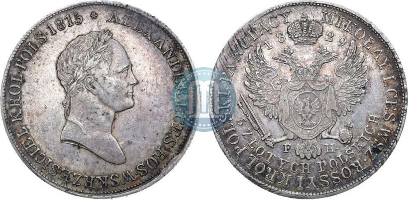Picture 5 złotych 1829 year FH 