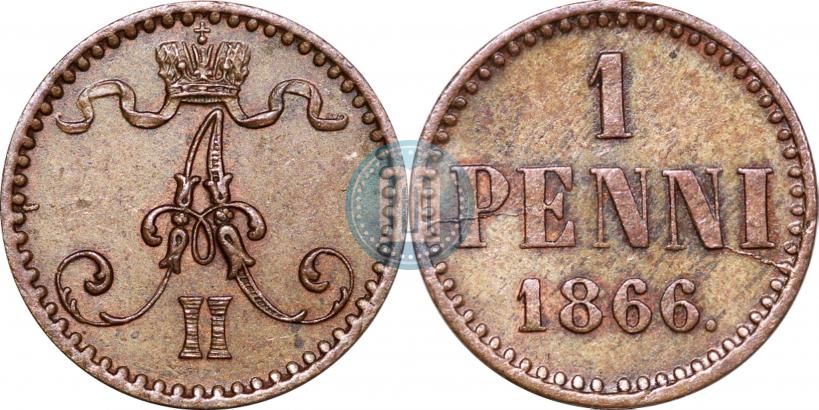 Picture 1 penni 1866 year  