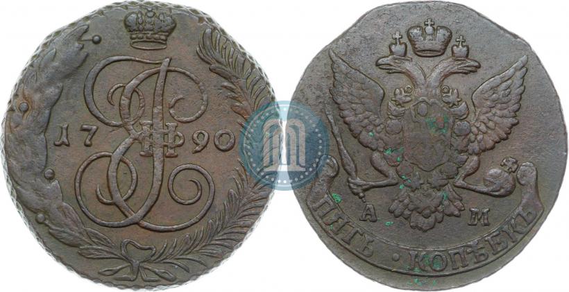 Picture 5 kopecks 1790 year АМ 