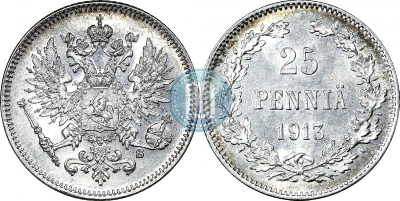 Picture 25 pennia 1913 year S 