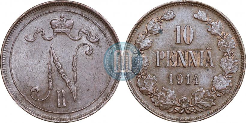 Picture 10 pennia 1914 year  