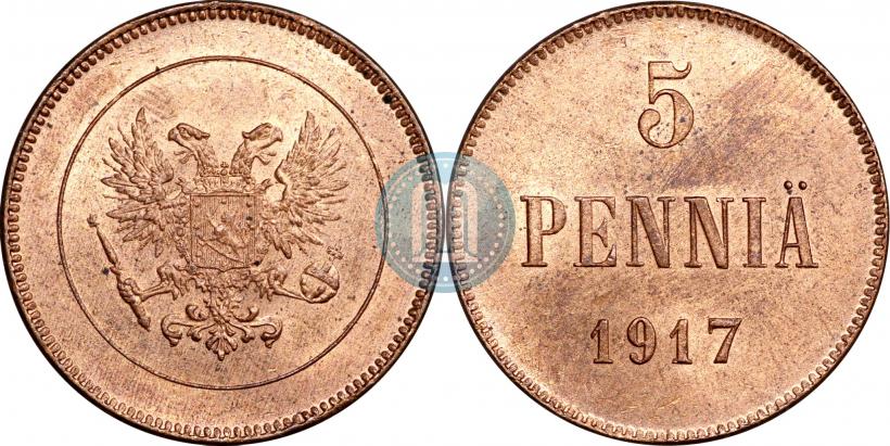 Picture 5 pennia 1917 year  