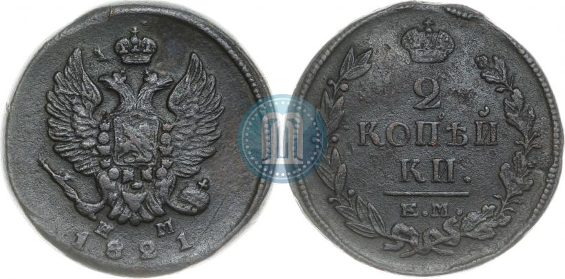 Picture 2 kopecks 1821 year ЕМ-НМ 