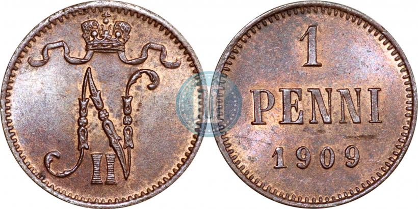 Picture 1 penni 1909 year  