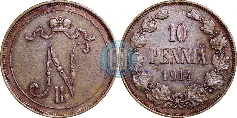 Picture 10 pennia 1914 year  