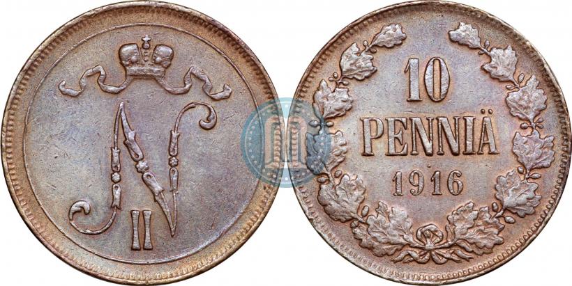 Фото 10 пенни 1916 года  