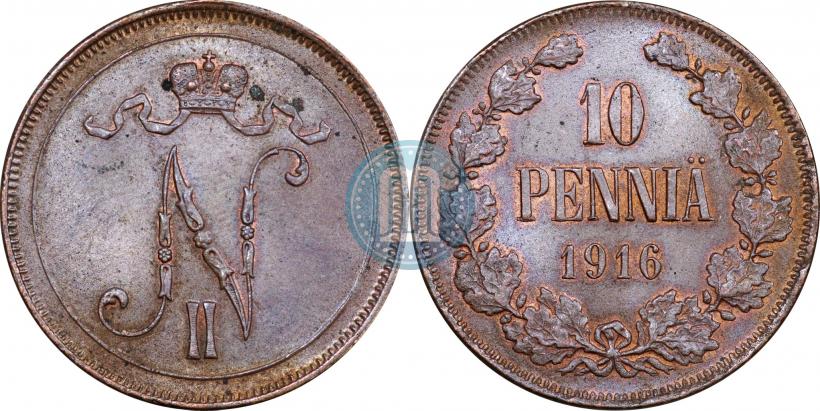 Фото 10 пенни 1916 года  