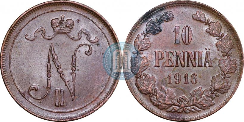 Фото 10 пенни 1916 года  