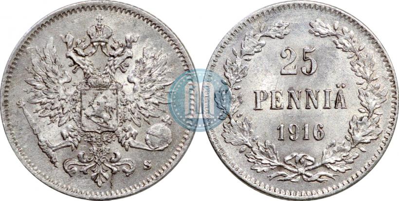 Picture 25 pennia 1916 year S 